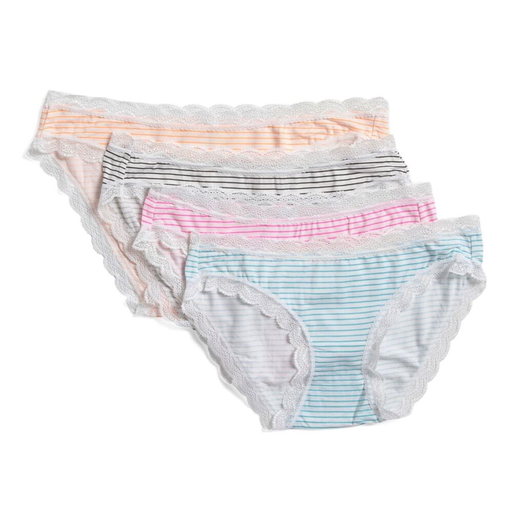 4pk Candy Stripe‎ Super Soft Sustainable Panties Set size XXL